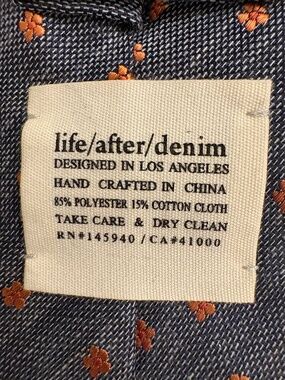 Life / After / Denim Charcoal Gray Orange Floral Skinny Necktie 2.75” Wide